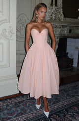 PRIM MIDI DRESS - SOFT PEACH