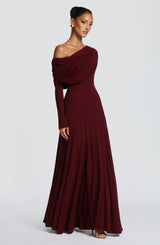 RAFAELA MAXI DRESS - CHERRY LACQUER