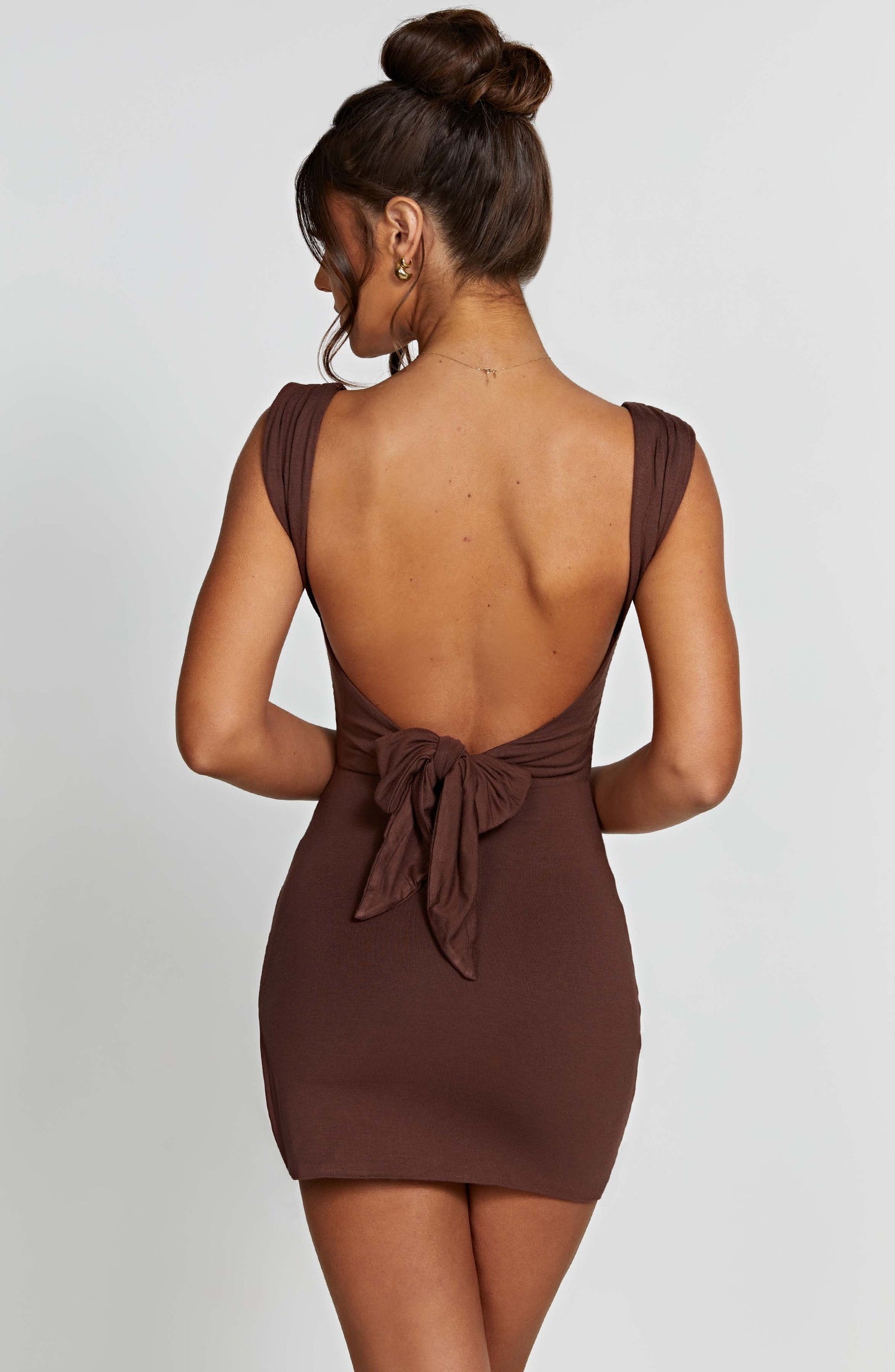 RIA MINI DRESS - CHOCOLATE