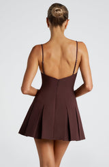 RORY MINI DRESS - PLUM BROWN
