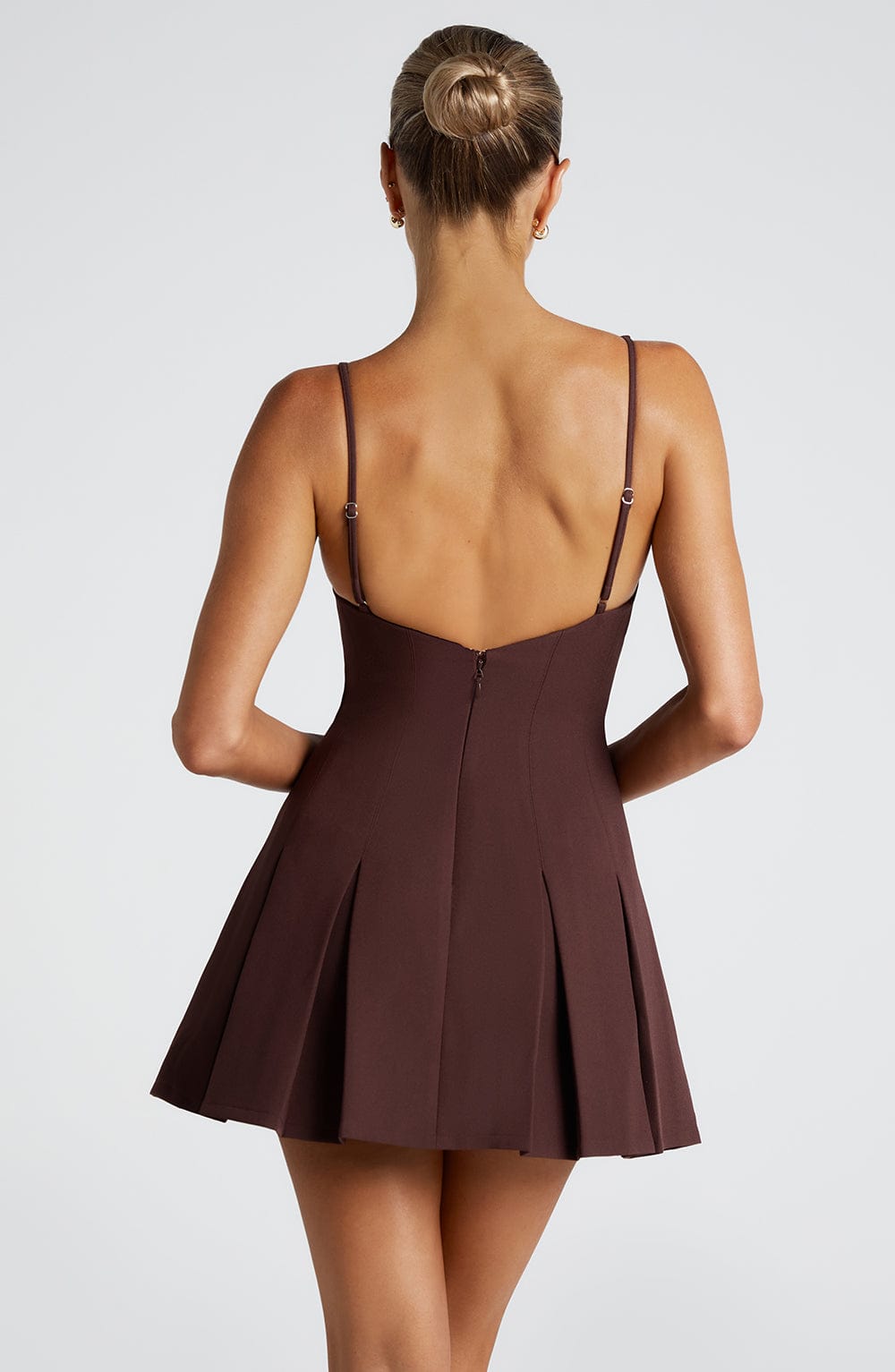 RORY MINI DRESS - PLUM BROWN