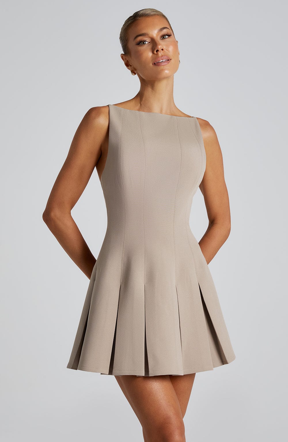 RORY MINI DRESS - TAUPE