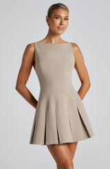 RORY MINI DRESS - TAUPE