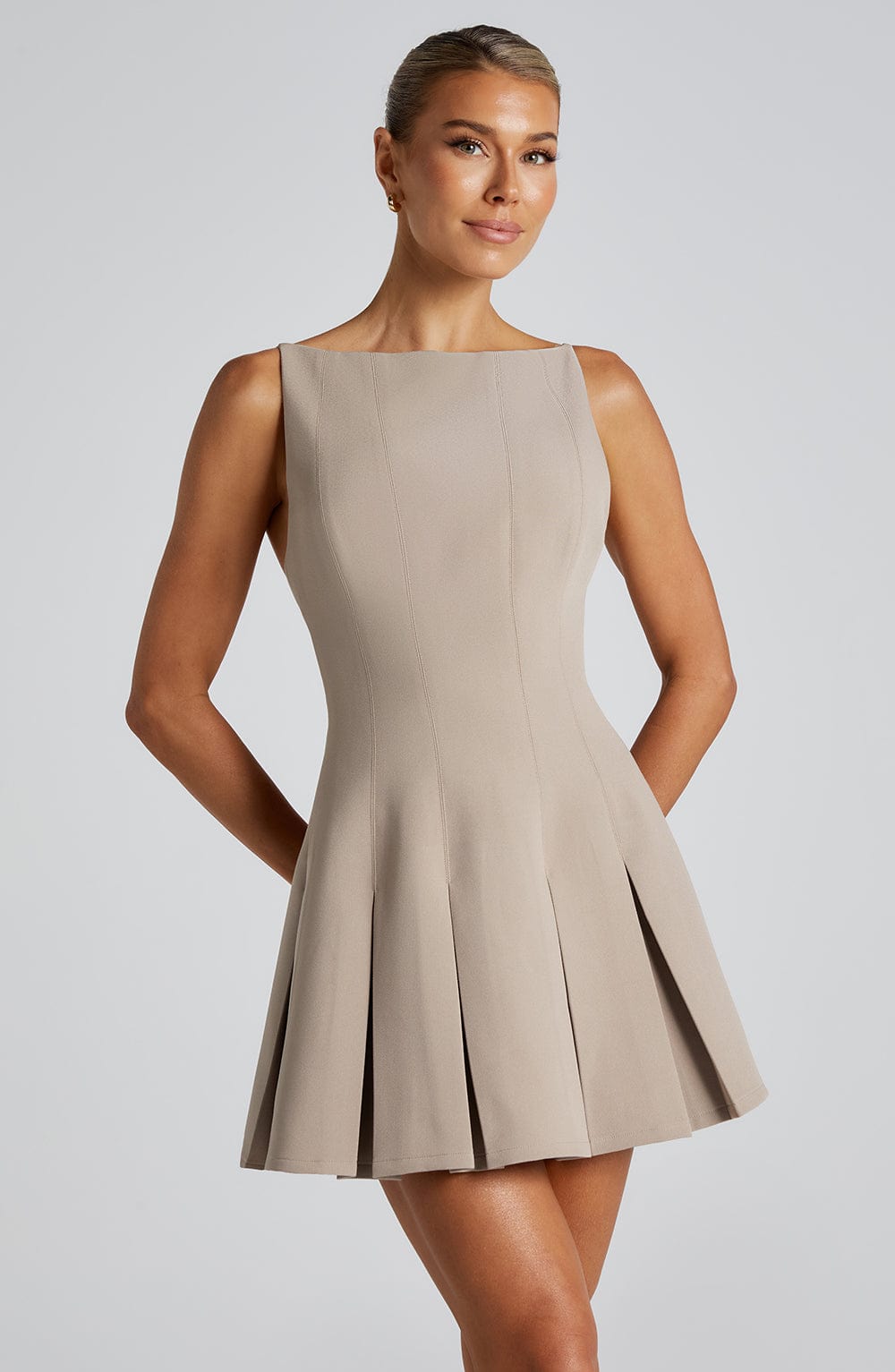 RORY MINI DRESS - TAUPE