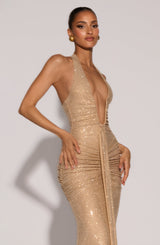 ROSETTA MAXI DRESS - GOLD SPARKLE