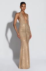ROSETTA MAXI DRESS - GOLD SPARKLE