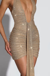 ROSETTA MINI DRESS - GOLD SPARKLE