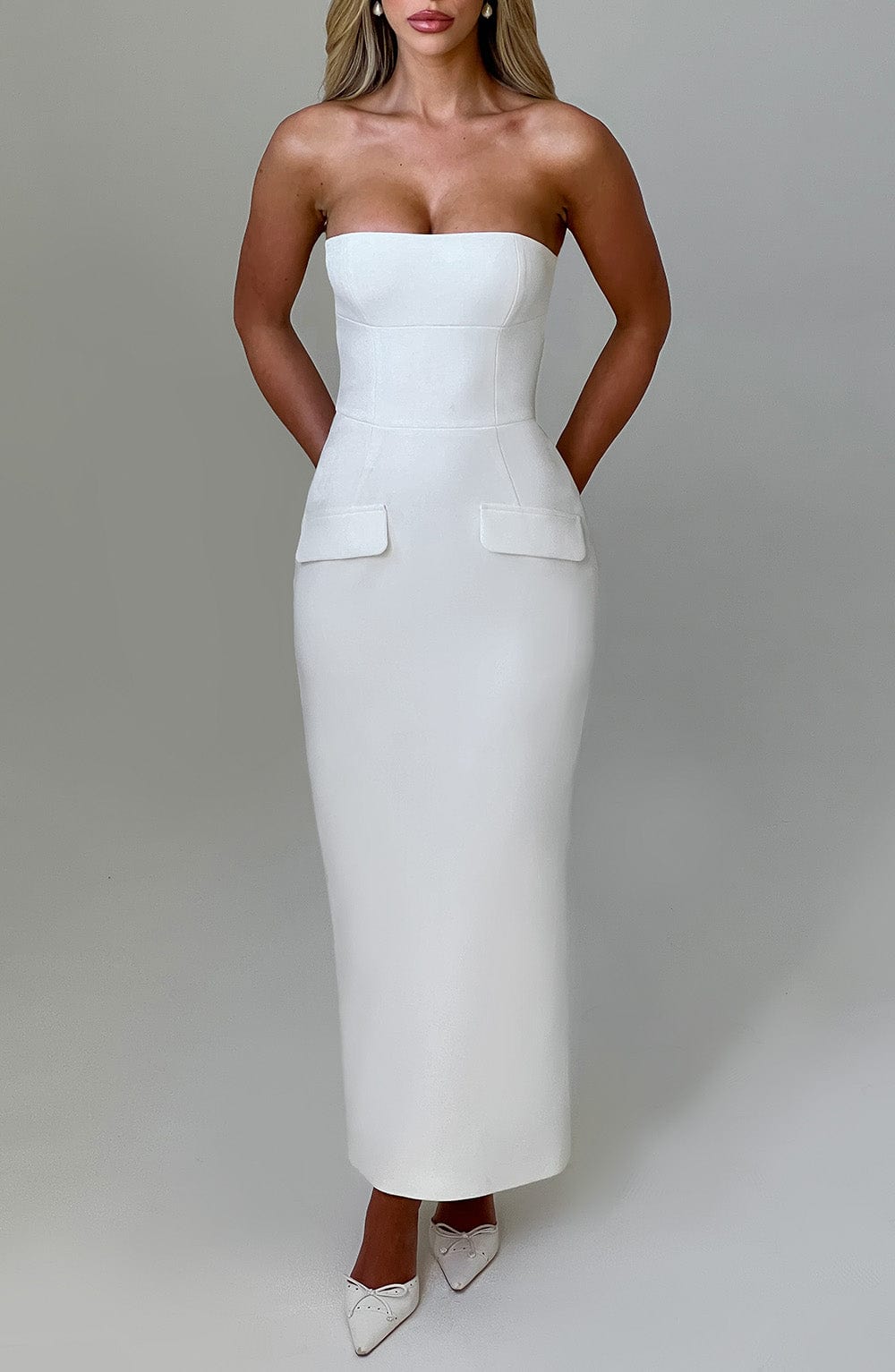ROXANNE MIDAXI DRESS - IVORY