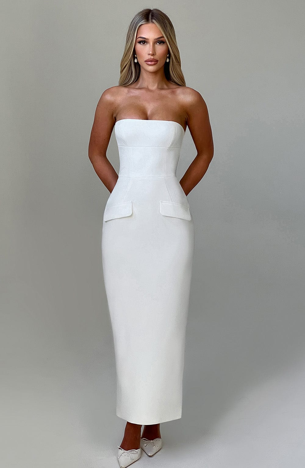 ROXANNE MIDAXI DRESS - IVORY