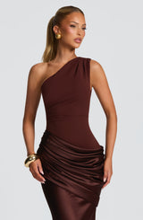 SADONA MAXI DRESS - PLUM BROWN