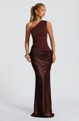 SADONA MAXI DRESS - PLUM BROWN