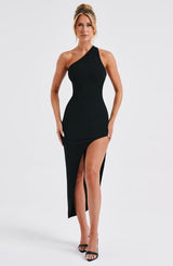 SAFFIRA MIDI DRESS - BLACK