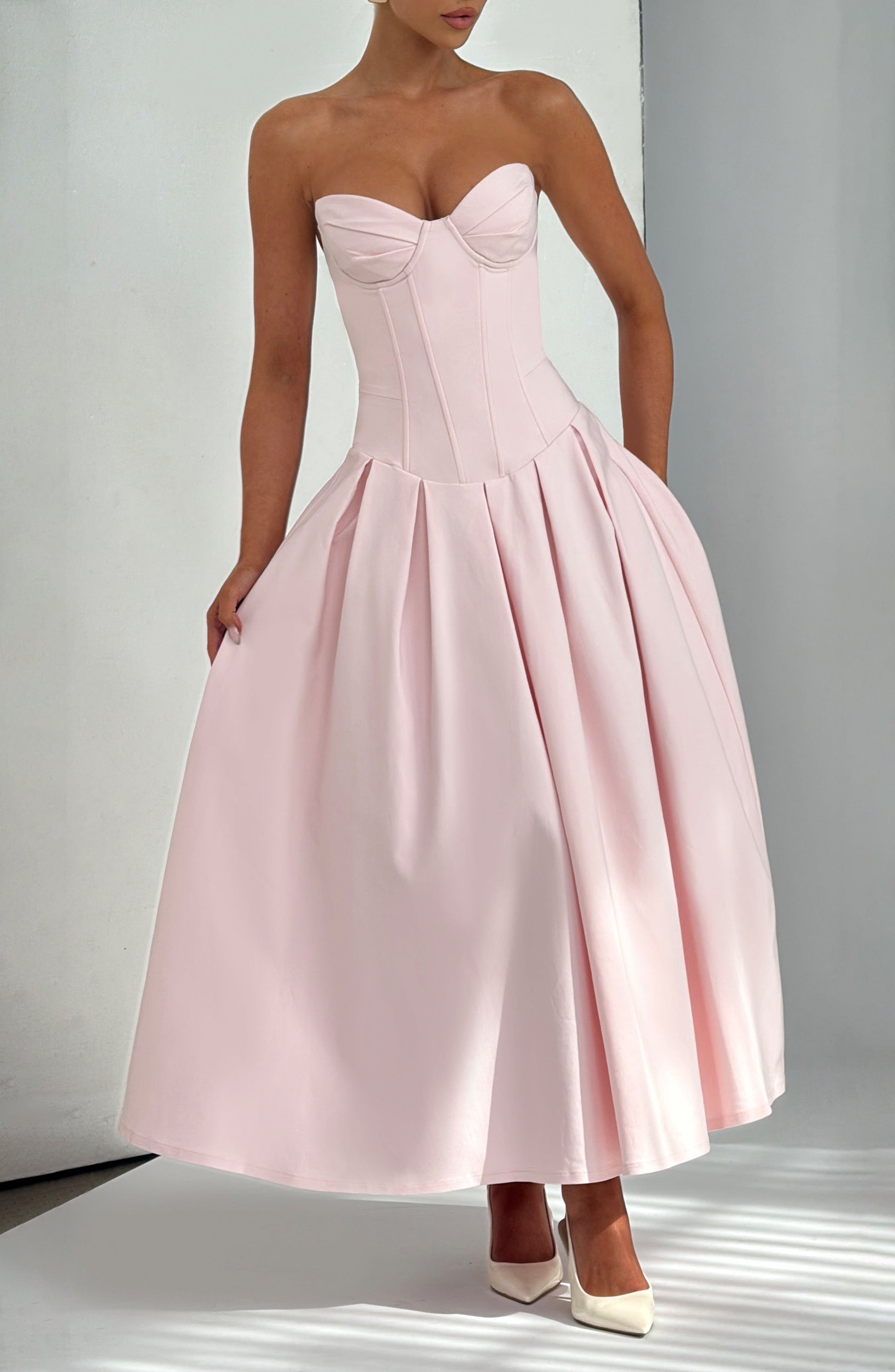 SALMA MIDI DRESS - BLUSH