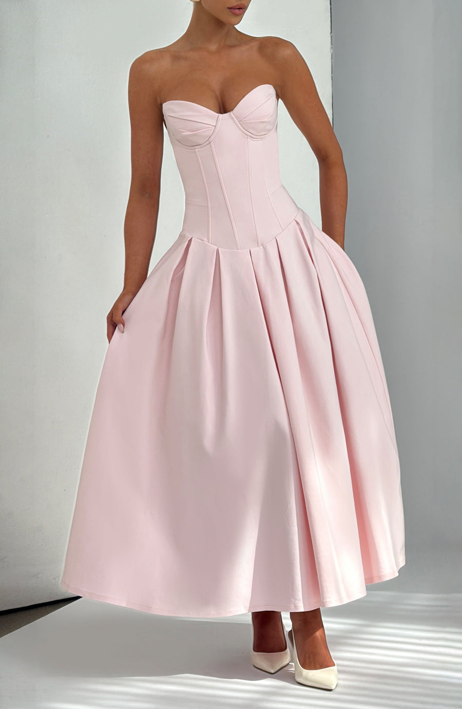 VESTIDO MIDI SALMA - ROSA PALO
