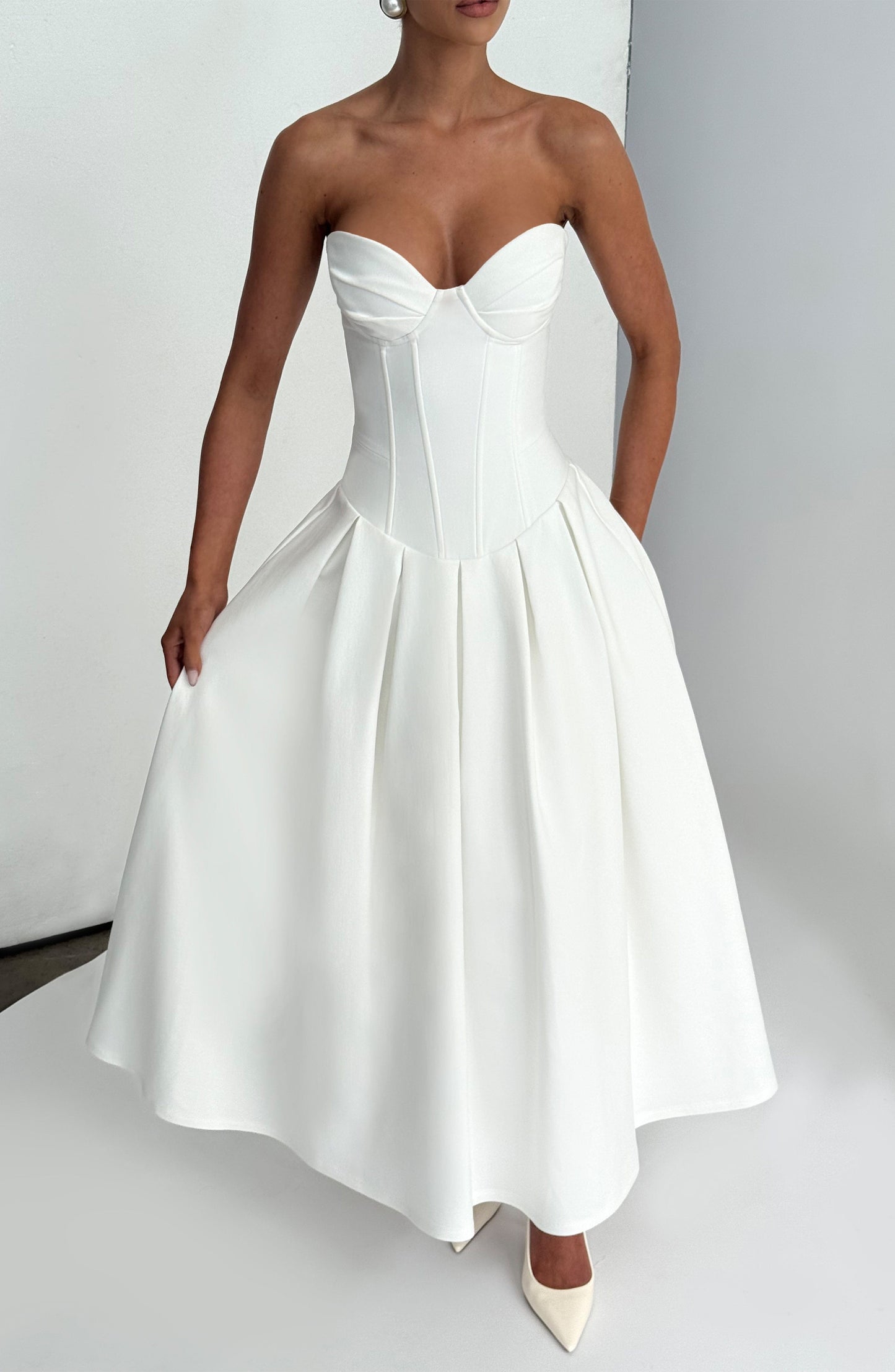 SALMA MIDI DRESS - IVORY