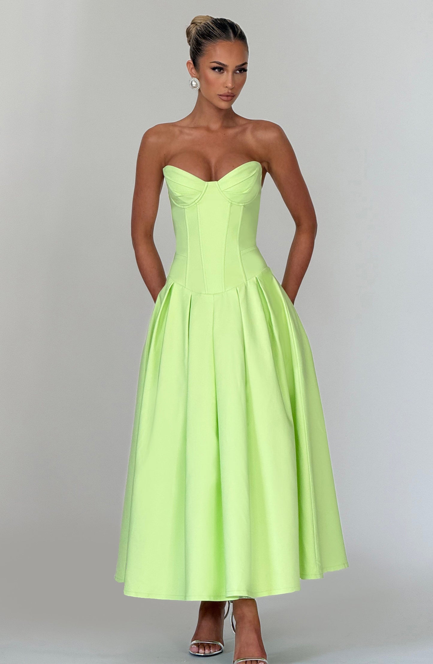 SALMA MIDI DRESS - LIME