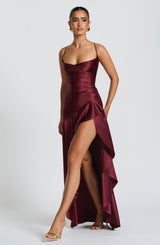 SAMIRA MAXI DRESS - CHERRY LACQUER