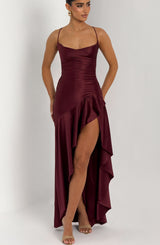 SAMIRA MAXI DRESS - CHERRY LACQUER