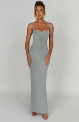 SASKIA MAXI DRESS - STEEL