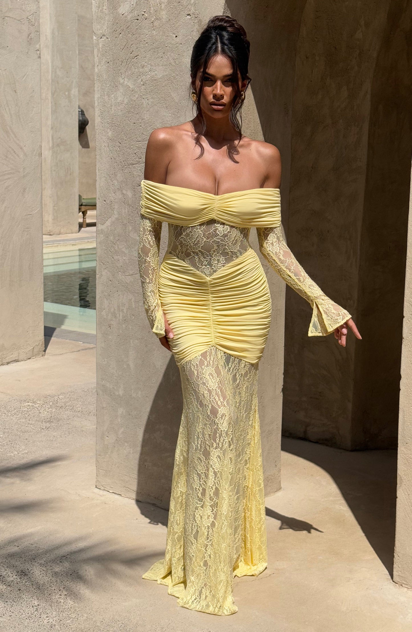 SAULINE MAXI DRESS - LEMON