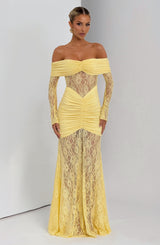 SAULINE MAXI DRESS - LEMON