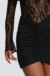 SAULINE MINI DRESS - BLACK