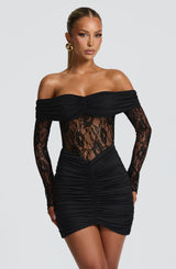 SAULINE MINI DRESS - BLACK