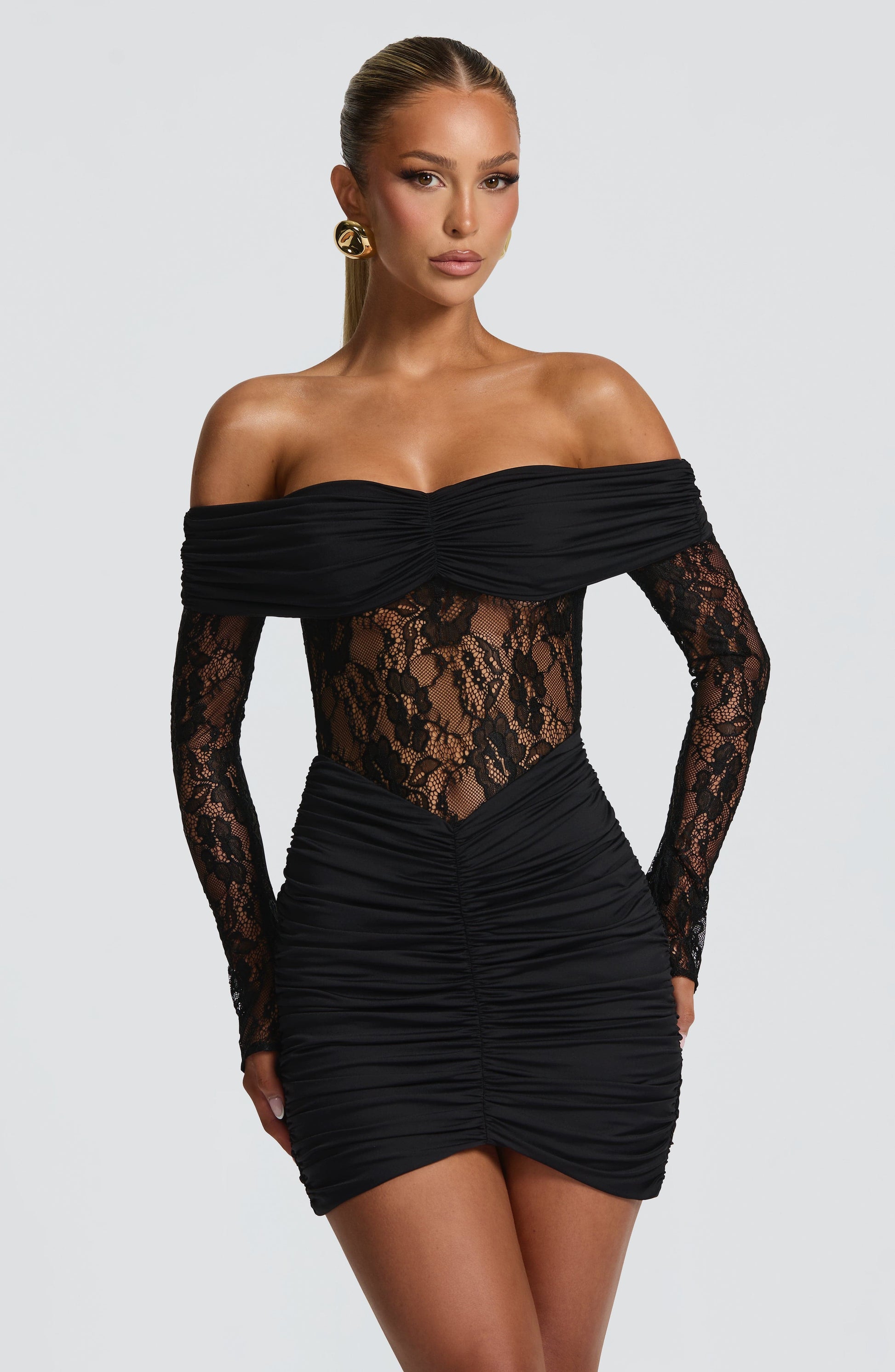 SAULINE MINI DRESS - BLACK