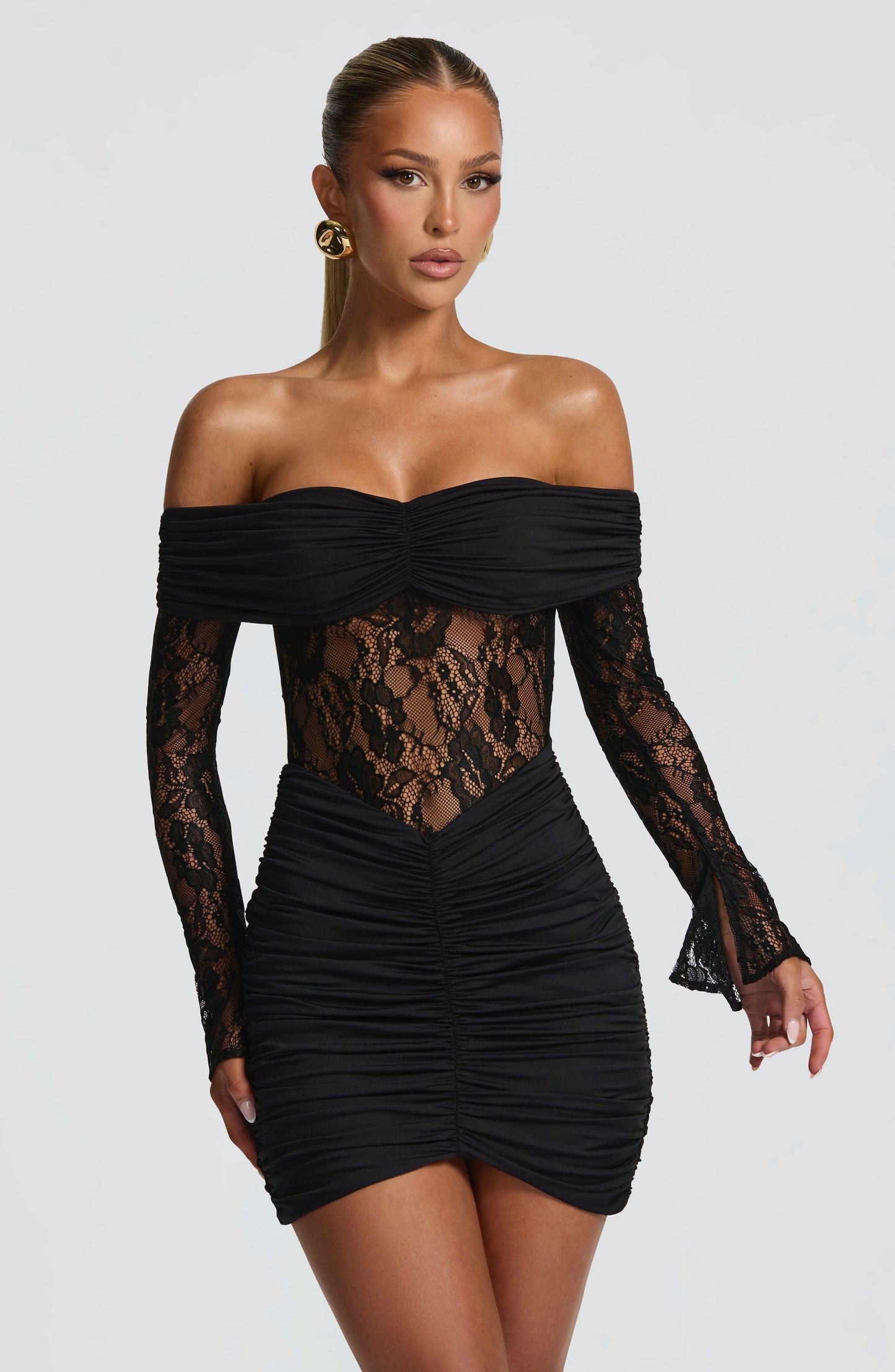 SAULINE MINI DRESS - BLACK