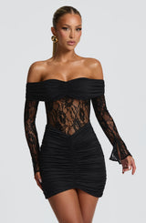 SAULINE MINI DRESS - BLACK