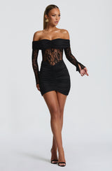 SAULINE MINI DRESS - BLACK