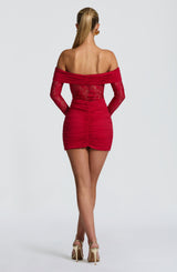 SAULINE MINI DRESS - RED