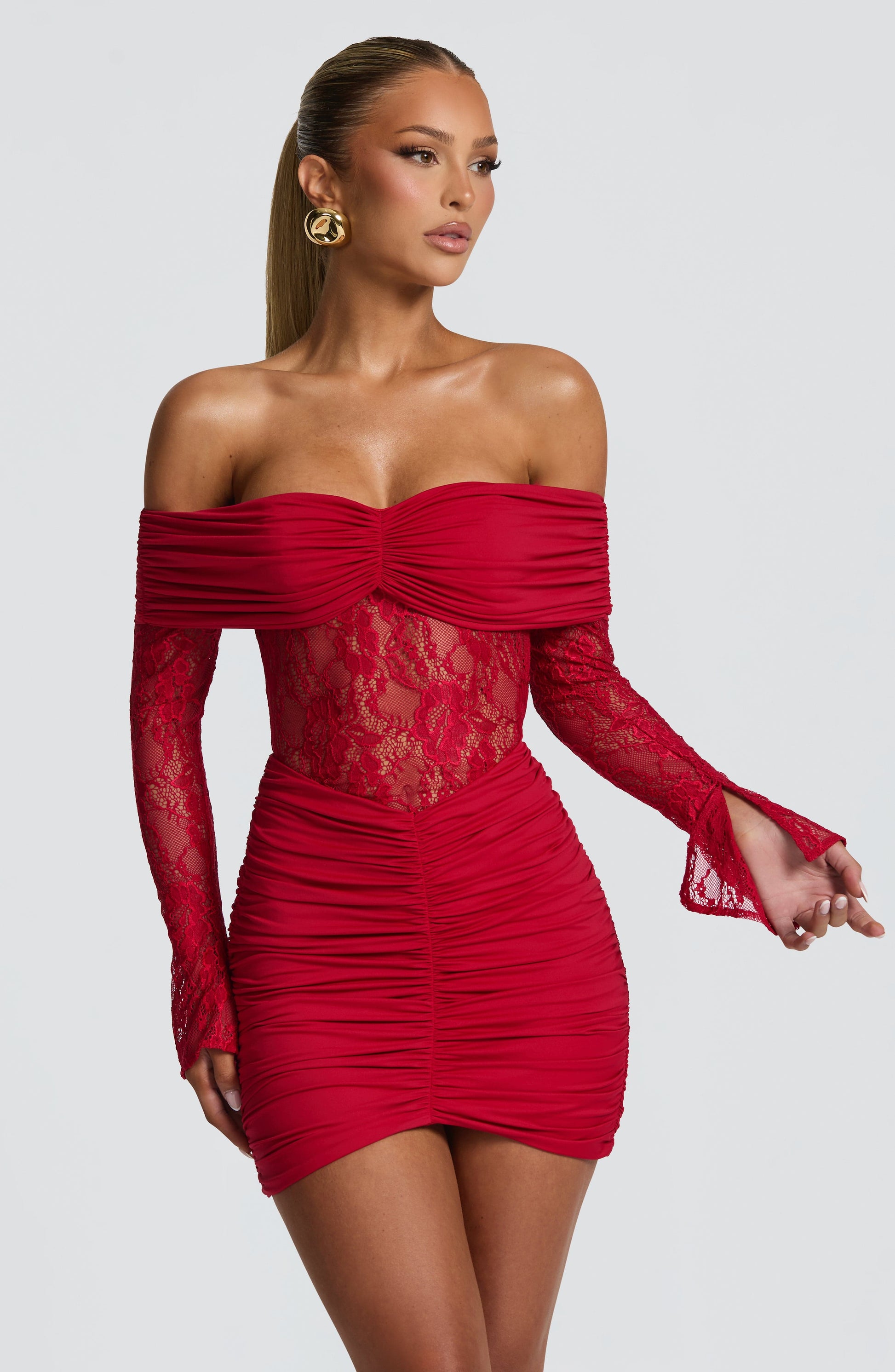 SAULINE MINI DRESS - RED