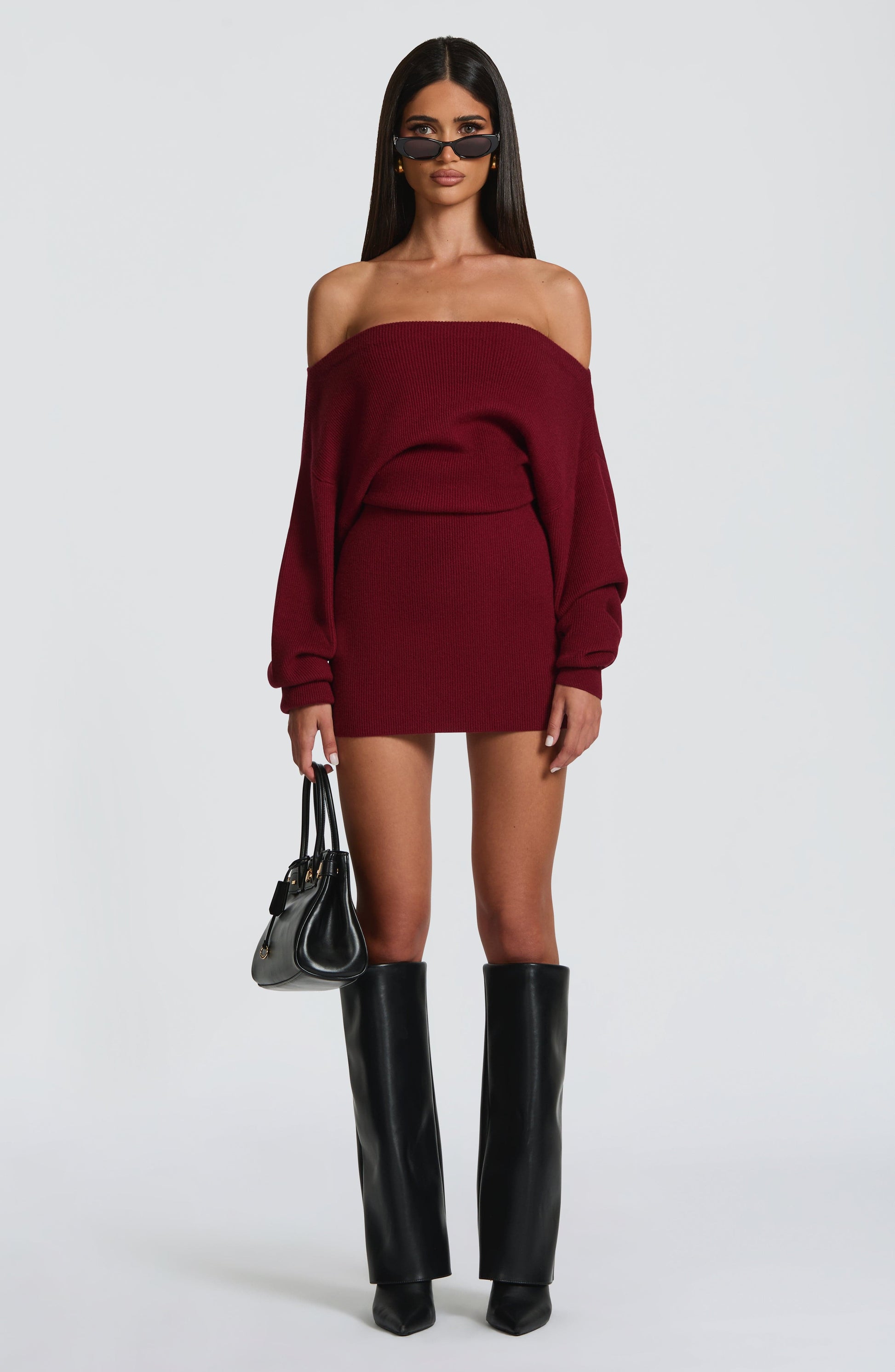 SAWYER MINI DRESS - BURGUNDY