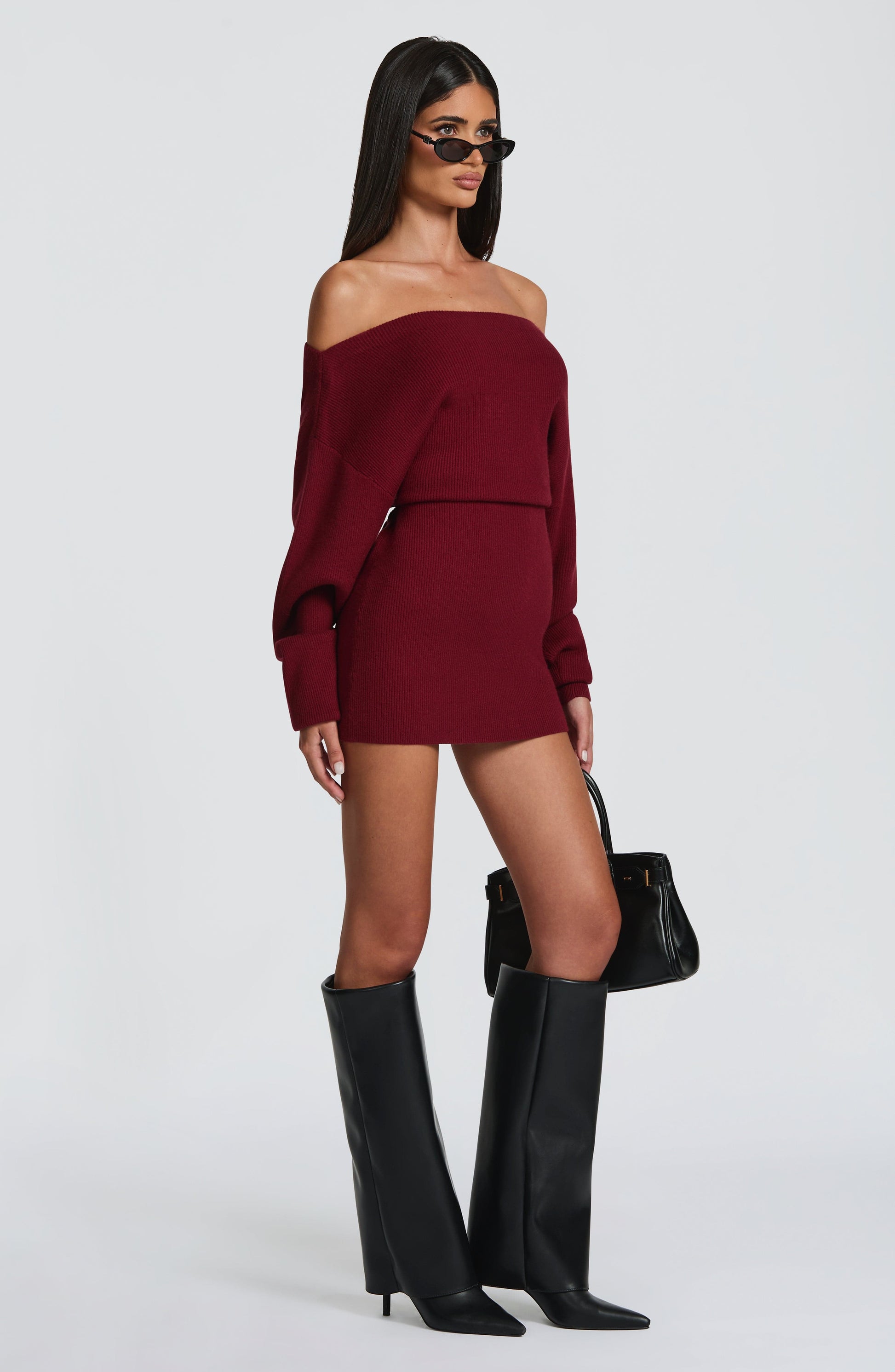 SAWYER MINI DRESS - BURGUNDY