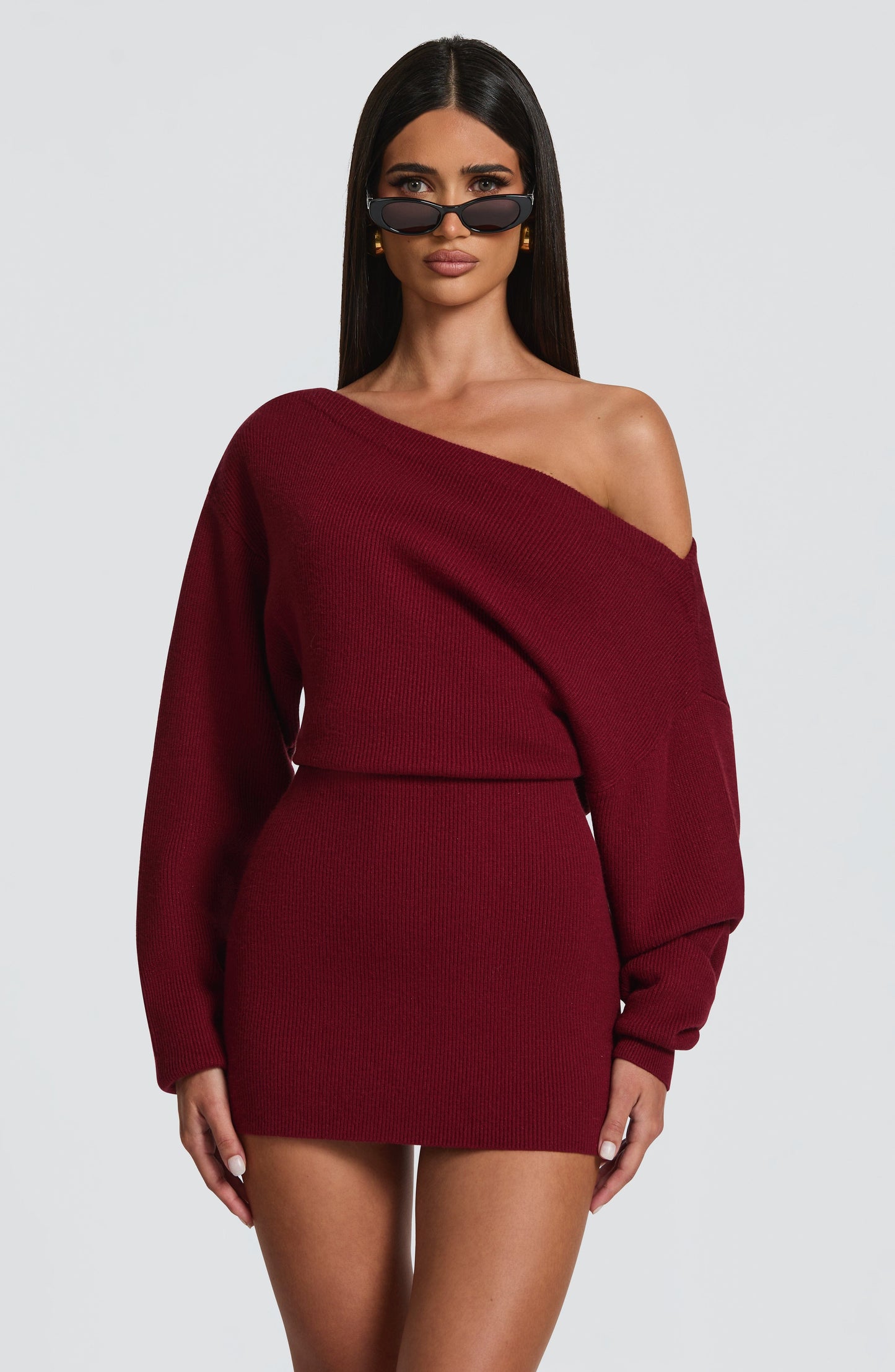 SAWYER MINI DRESS - BURGUNDY