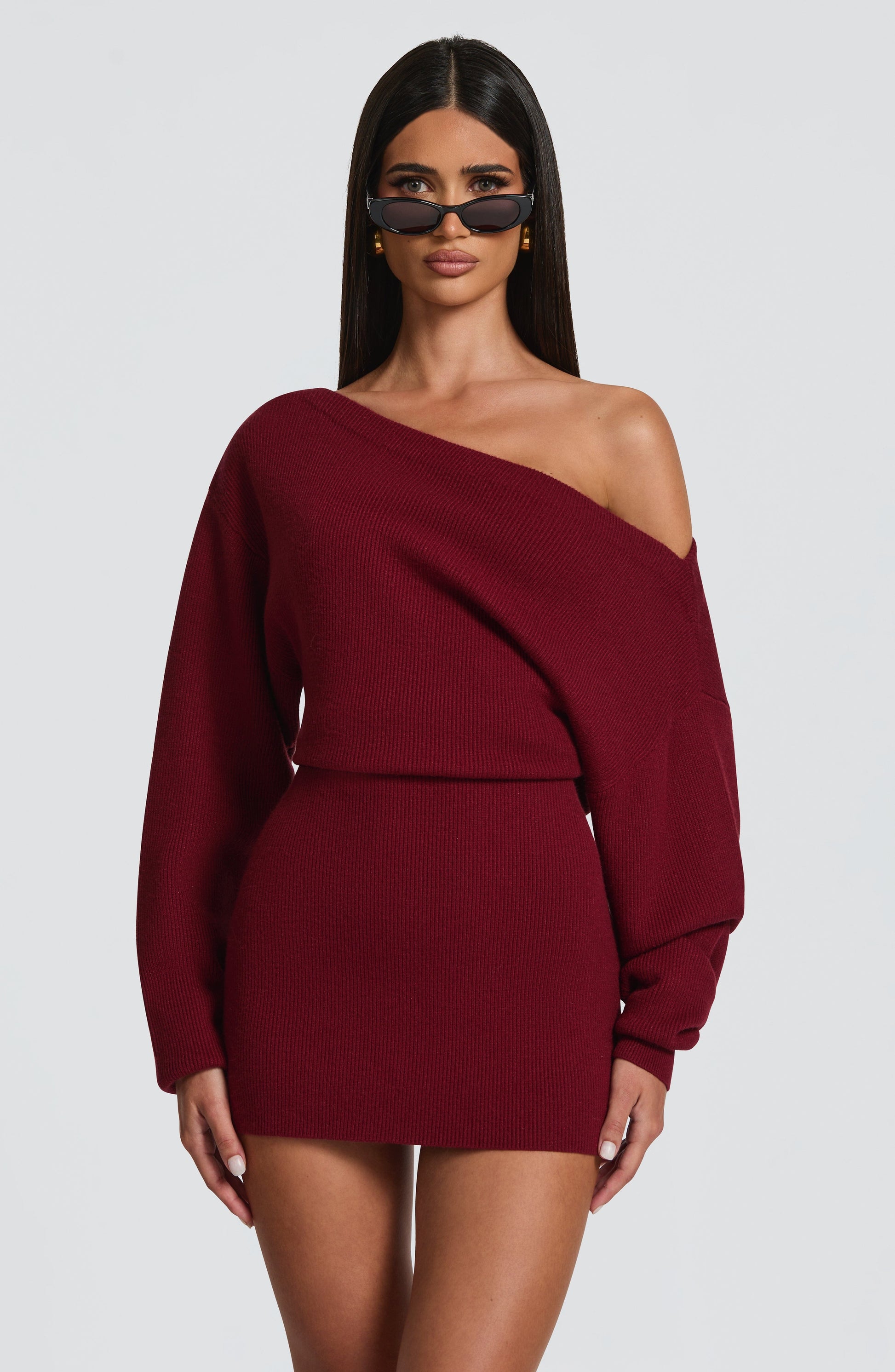 SAWYER MINI DRESS - BURGUNDY