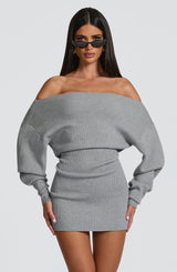 SAWYER MINI DRESS - LIGHT GREY