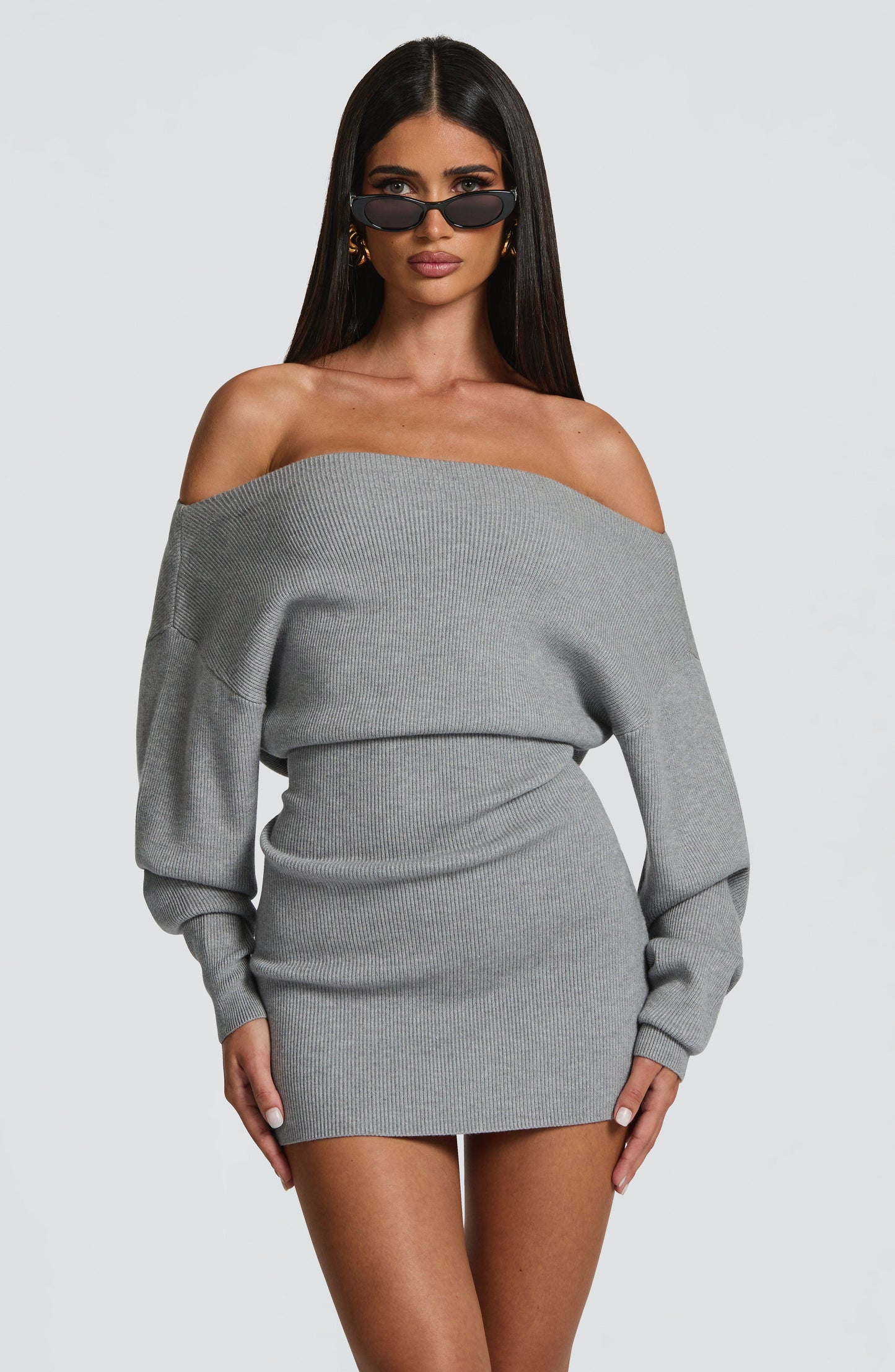 SAWYER MINI DRESS - LIGHT GREY