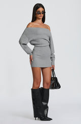 SAWYER MINI DRESS - LIGHT GREY