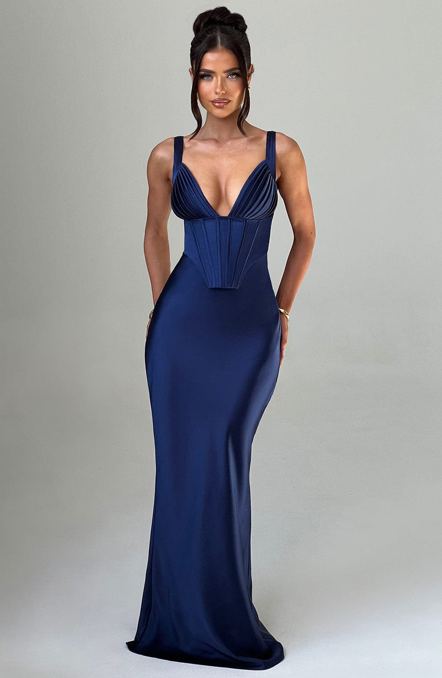 VESTIDO LARGO SHAE - AZUL MARINO