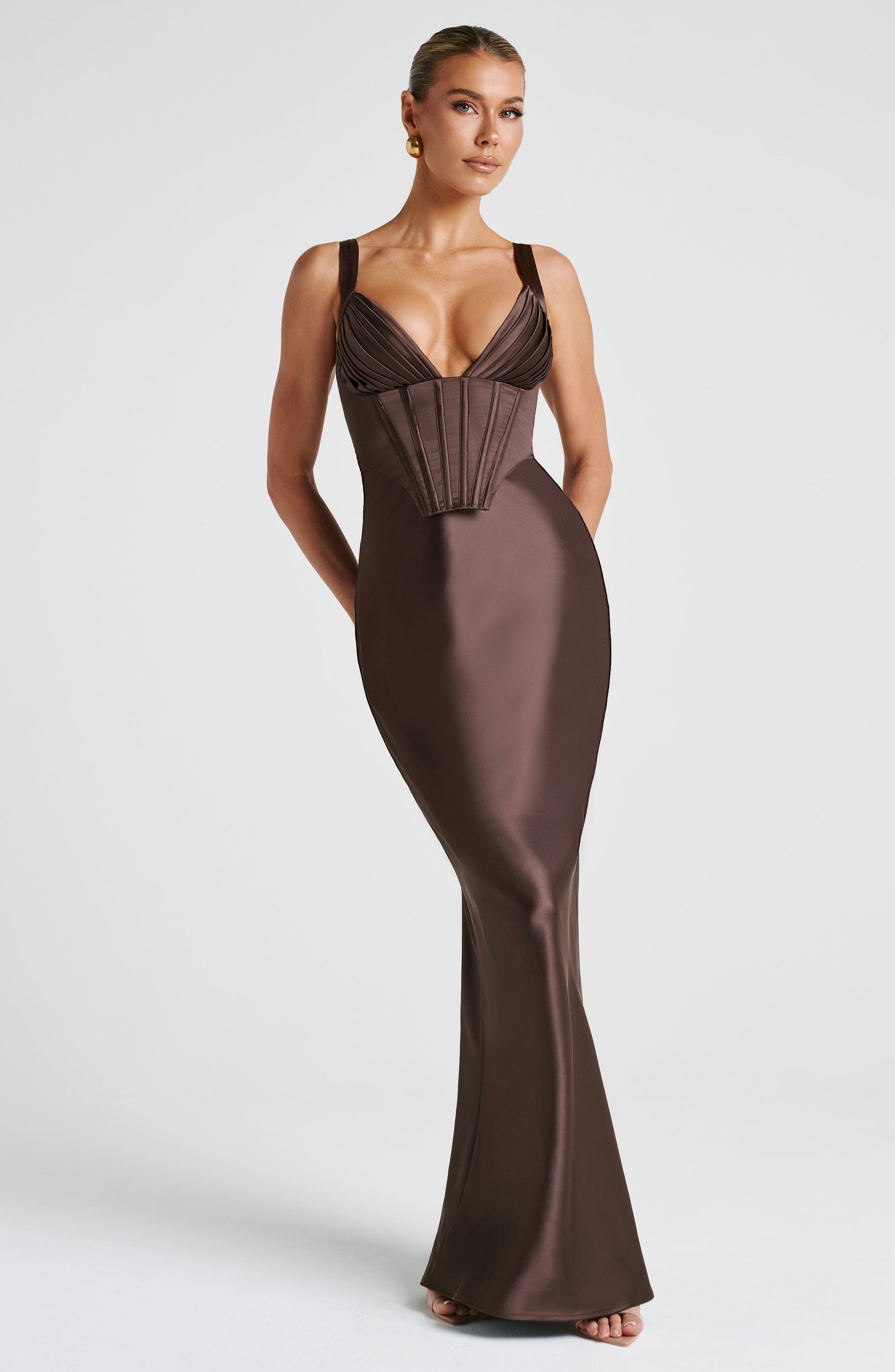 SHAE MAXI DRESS - PLUM BROWN