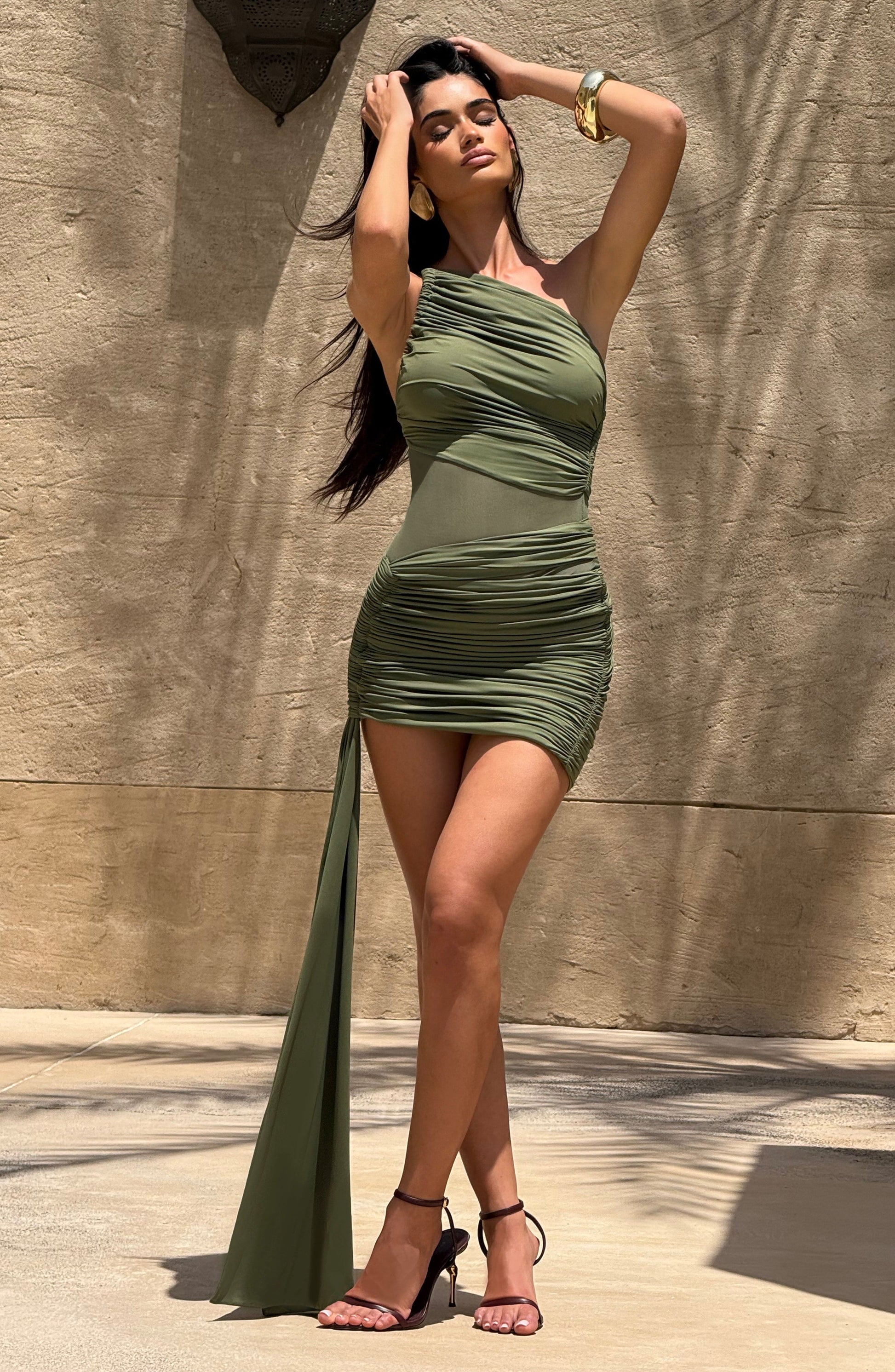 SHAZIA MINI DRESS - KHAKI