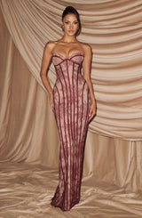 SIAN MAXI DRESS - BURGUNDY