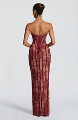 SIAN MAXI DRESS - BURGUNDY
