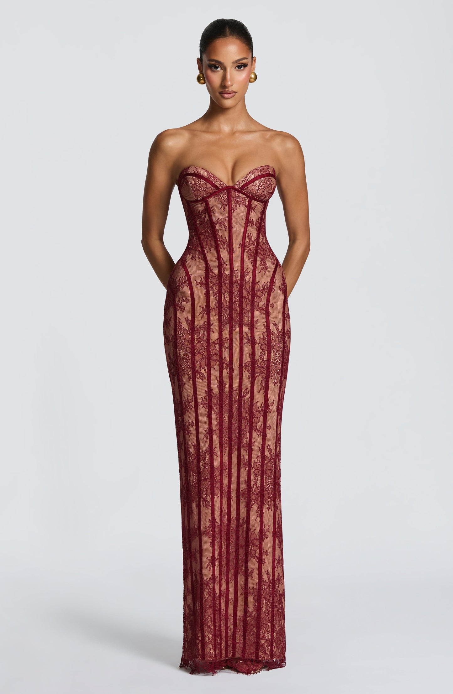 SIAN MAXI DRESS - BURGUNDY