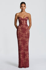 SIAN MAXI DRESS - BURGUNDY