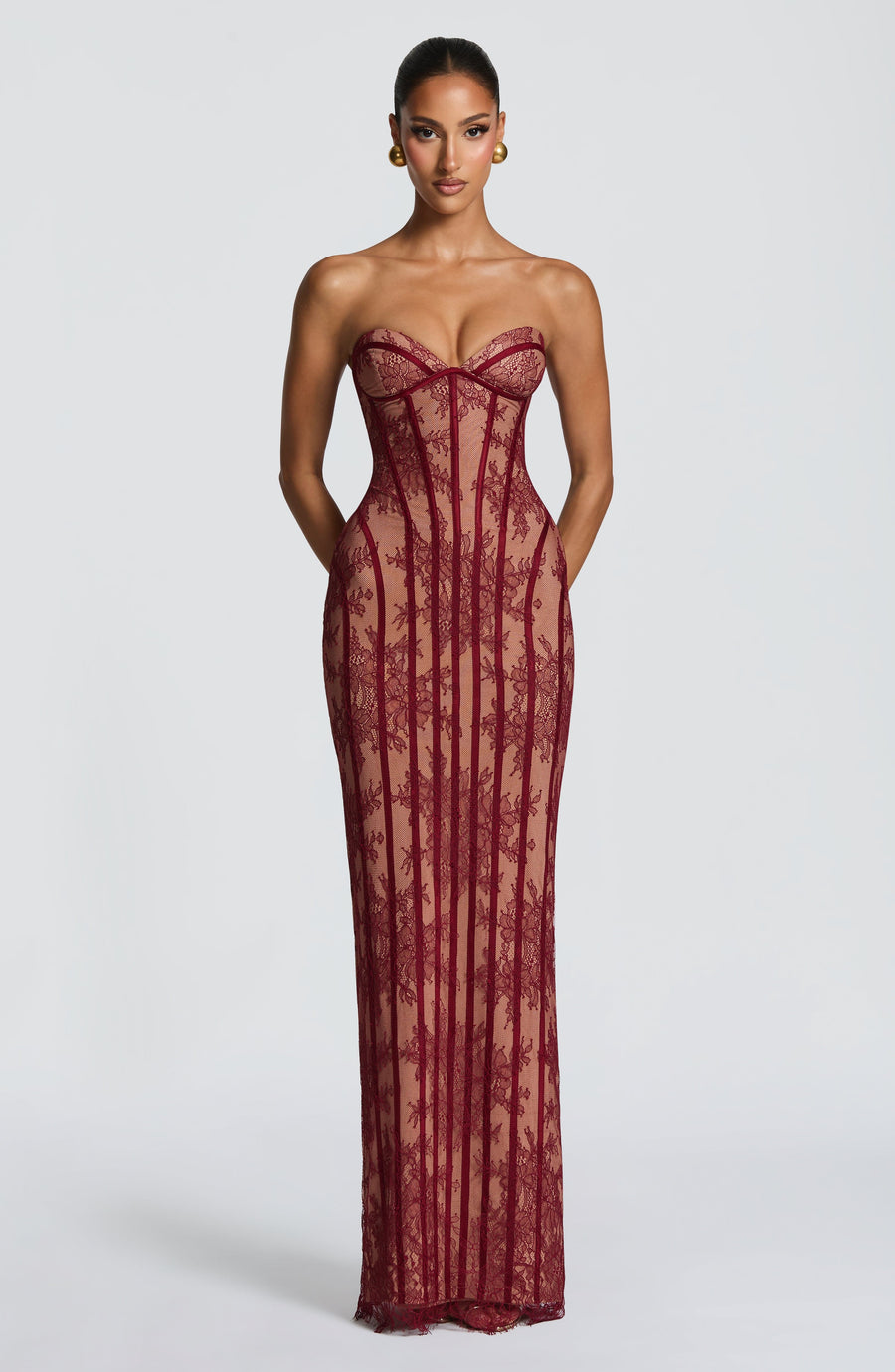 VESTIDO LARGO SIAN - BORGOÑA