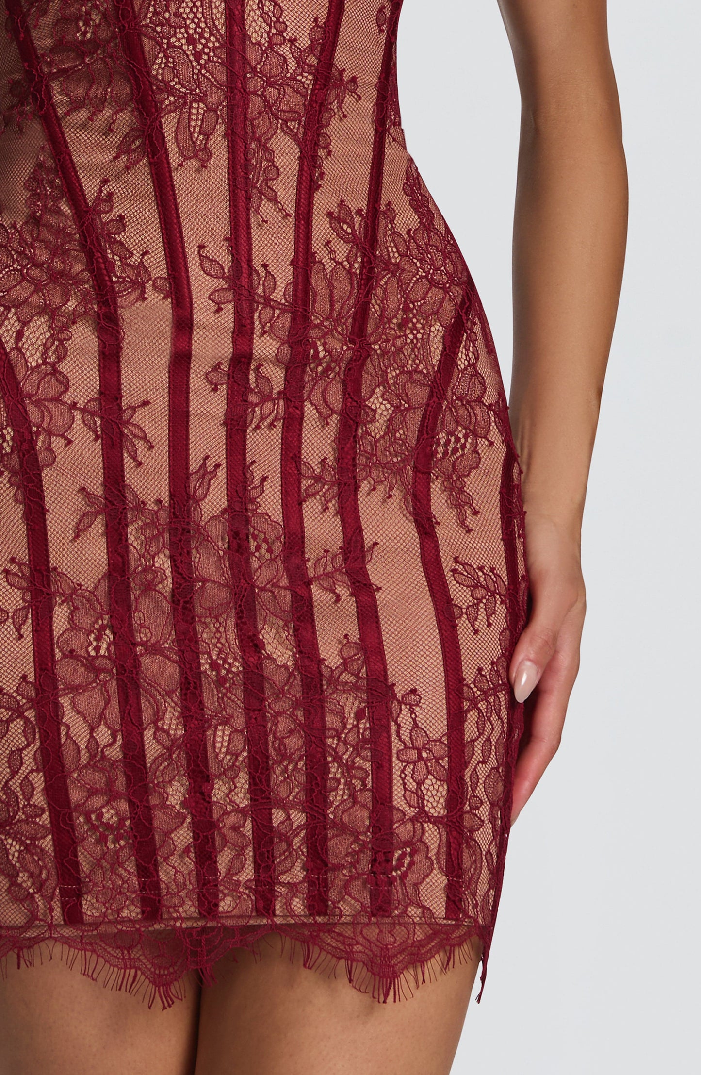 SIAN MINI DRESS - BURGUNDY
