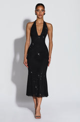 SONORA MIDI DRESS - BLACK